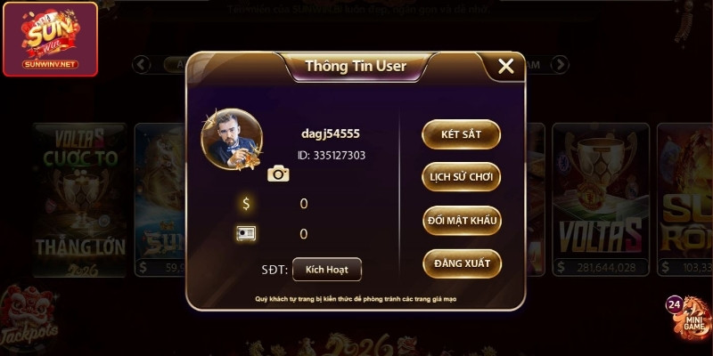 Bước 2: Truy cập trung tâm quản lý tài khoản
