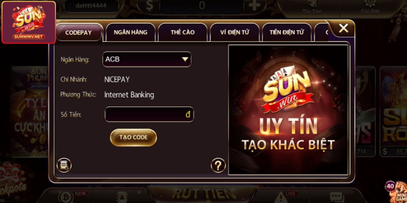 Quy đổi giftcode thành số dư